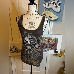 Reverse Brown Graphic Tank Top